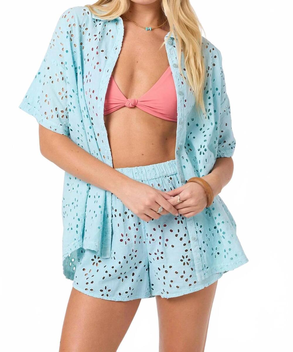 NEW O'NEILL jenna eyelet cover-up top in stratosphere